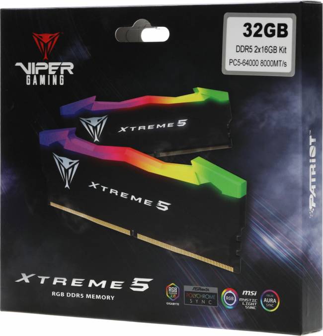 Память DDR5 2x16Gb 8000MHz Patriot PVXR532G80C38K — для бизнеса и офиса
