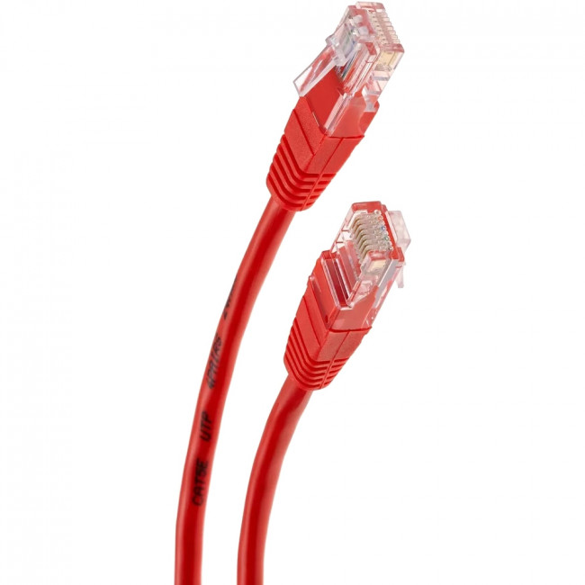 Патчкорд литой "Telecom" UTP кат.5е 1,0м красный VCOM NA102-R-1M