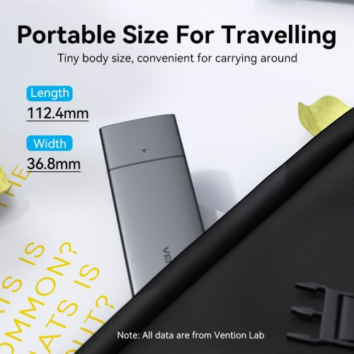 Корпус для SSD Vention USB 3.1 Gen 2-C M.2 NVMe Серый Vention KPGH0 — для бизнеса и офиса