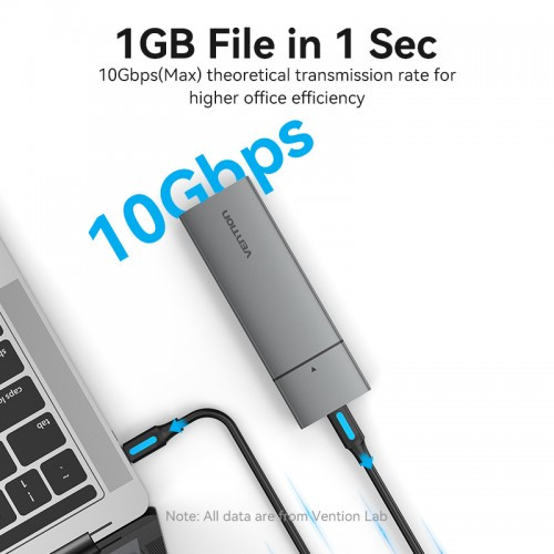 Корпус для SSD Vention USB 3.1 Gen 2-C M.2 NVMe Серый Vention KPGH0 — для бизнеса и офиса