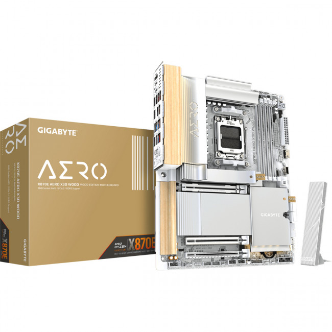 Материнская плата GIGABYTE X870E AERO X WOOD — для бизнеса и офиса Материнская плата GIGABYTE X870E AERO X WOOD — для бизнеса и офиса