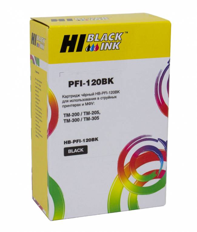 Картридж Hi-Black (PFI-120BK) для Canon TM-200/205/300//255/350/355, Black — для бизнеса и офиса