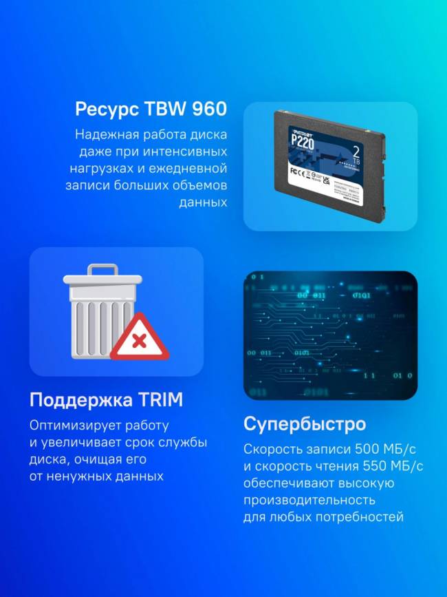 Накопитель SSD Patriot P220S2TB25 — для бизнеса и офиса