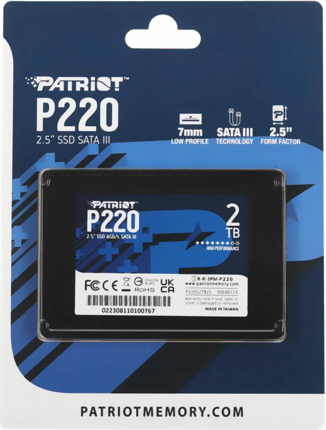 Накопитель SSD Patriot P220S2TB25 — для бизнеса и офиса