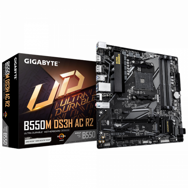 Материнская плата Gigabyte B550M DS3H AC R2 — для бизнеса и офиса