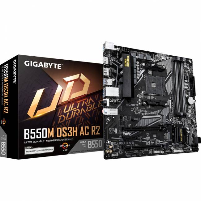 Материнская плата Gigabyte B550M DS3H AC R2 — для бизнеса и офиса