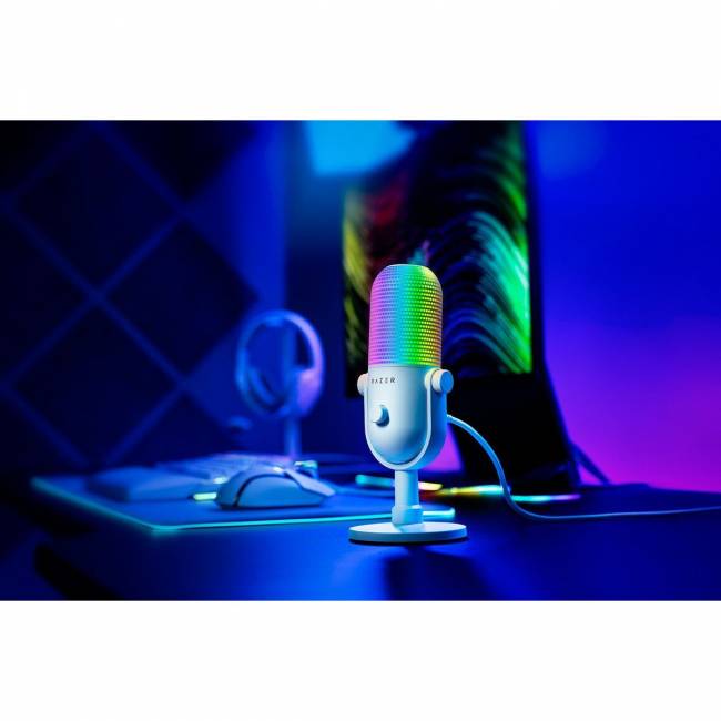 Микрофон Razer Seiren V3 Chroma - White Razer Seiren V3 Chroma - White RZ19-05060200-R3M1 — для бизнеса и офиса Микрофон Razer Seiren V3 Chroma - White Razer Seiren V3 Chroma - White RZ19-05060200-R3M1 — для бизнеса и офиса