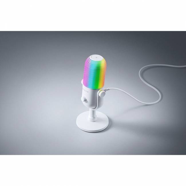Микрофон Razer Seiren V3 Chroma - White Razer Seiren V3 Chroma - White RZ19-05060200-R3M1 — для бизнеса и офиса Микрофон Razer Seiren V3 Chroma - White Razer Seiren V3 Chroma - White RZ19-05060200-R3M1 — для бизнеса и офиса