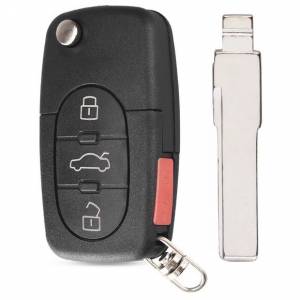 Корпус выкидного ключа AUDI 3+1 кнопка HU-HAA HU66 CR1616, с лого