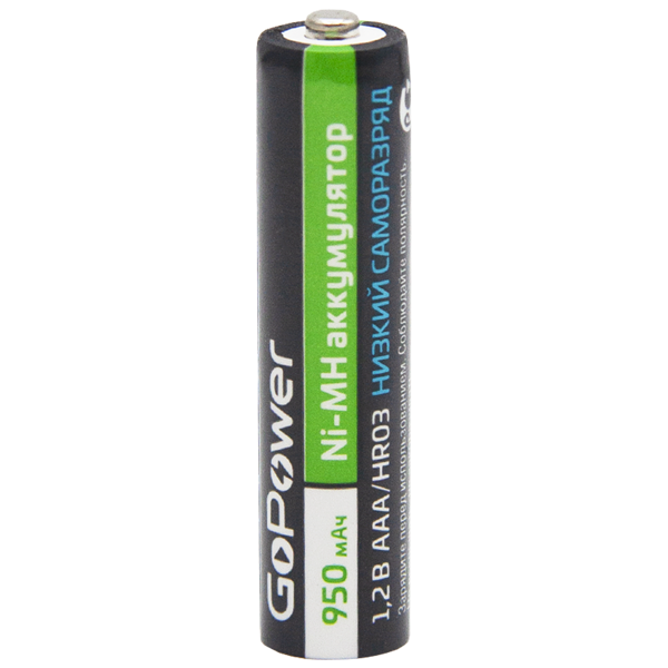 Аккумулятор предзаряженный RTU GoPower HR03 AAA BL2 NI-MH 950mAh (2/20/320) блистер (2 шт.) Аккумулятор предзаряженный RTU GoPower HR03 AAA (00-00018321) — для бизнеса и офиса