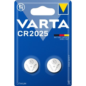 Батарейка Varta ELECTRONICS CR2025 BL2 Lithium 3V (6025) (2/20/200) (2 шт.) Varta PRIMARY LITHIUM CR2025 (06025101402)
