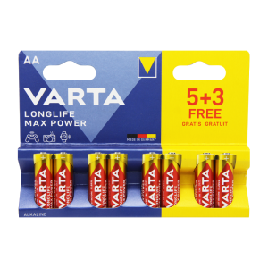 Батарейка Varta LONGLIFE MAX POWER (MAX TECH) LR6 AA BL8 Alkaline 1.5V (4706) (8/160) Varta LONGLIFE MAX POWER (MAX TECH) (04706101428)
