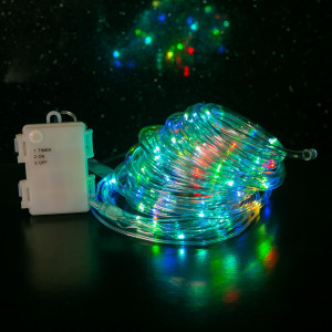 Гирлянда Гирлянда 80LED RGB 3АА, 8 режимов, 8 м, шнур, разноцветная