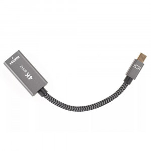 Адаптер miniDP --> HDMI-F 0.15м ,  оплетка, 4K@60Hz, Telecom (TA565) Адаптер-переходник Telecom Mini DisplayPort M/HDMI F (TA565)