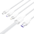 Кабель Vention 3 в 1 USB 2.0 AM/ Micro-B, USB-C, Lightning M - 1.5м. Белый 6A, шт. Vention CTRWG — для бизнеса и офиса
