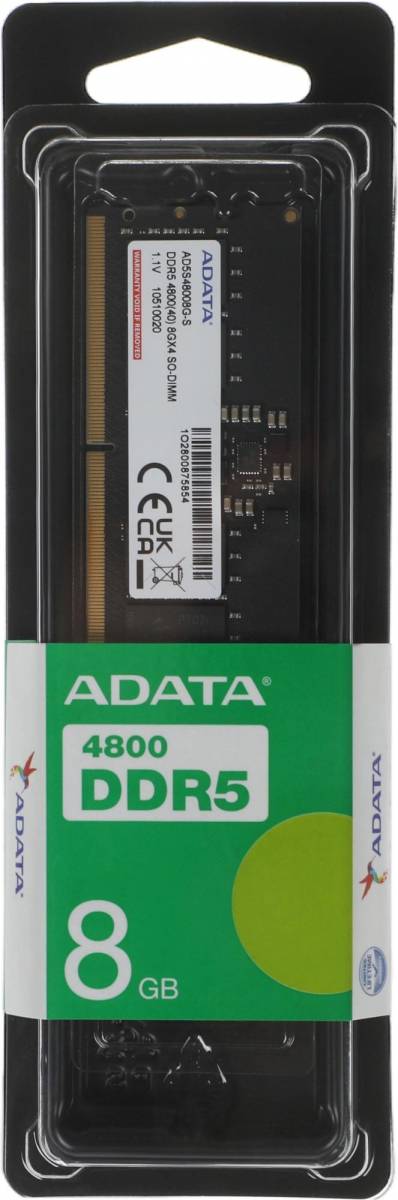 Память DDR5 8GB 4800MHz ADATA AD5S48008G-S — для бизнеса и офиса