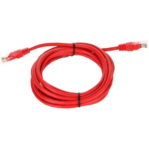 Патчкорд литой "Telecom" UTP кат.5е 3,0м красный VCOM NA102-R-3M
