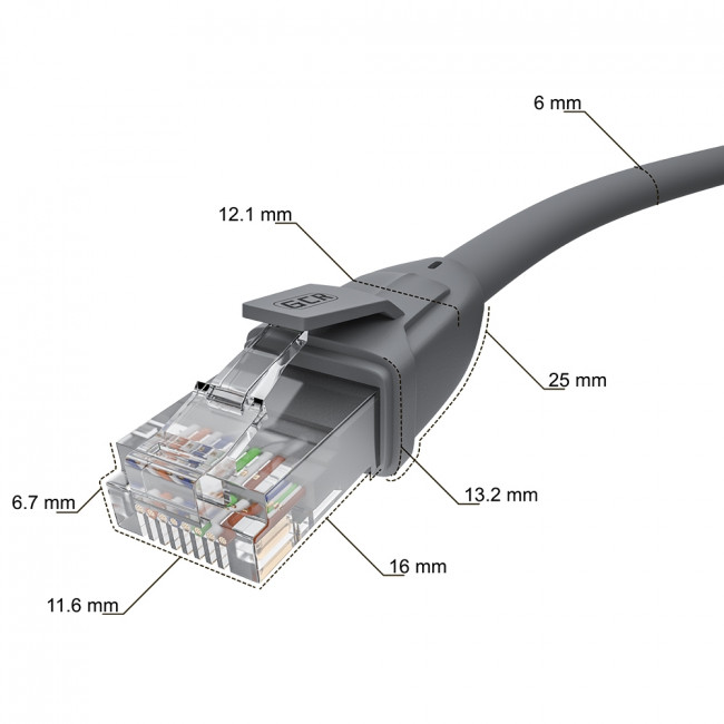 GCR Патч-корд прямой 0.5m UTP кат.6, серый, 24 AWG, ethernet high speed, RJ45, T568B, GCR-52542 Greenconnect RJ45(m) - RJ45(m) Cat.6 UTP 0.5м серый — для бизнеса и офиса GCR Патч-корд прямой 0.5m UTP кат.6, серый, 24 AWG, ethernet high speed, RJ45, T568B, GCR-52542 Greenconnect RJ45(m) - RJ45(m) Cat.6 UTP 0.5м серый — для бизнеса и офиса