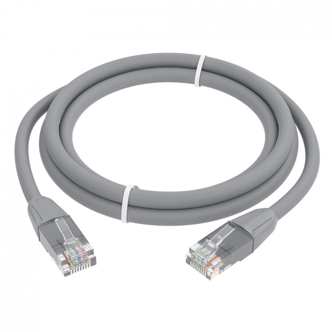 GCR Патч-корд прямой 1.5m LSZH UTP кат.6, серый, 24 AWG, литой без фиксатора, ethernet high speed, RJ45, T568B, GCR-52749 Greenconnect RJ45(m) - RJ45(m) Cat. 6 U/UTP LSZH 1.5м