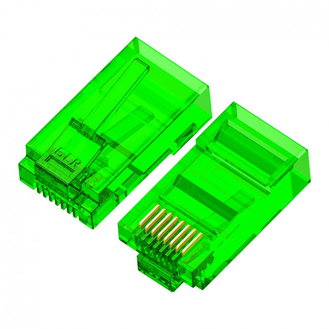 Greenconnect Коннектор цветной RJ-45 cat.5e UTP Male, для многожильного кабеля, 8p8c 15 шт (3 цвета по 5 шт), GCR-51802 Коннектор Greenconnect цветной RJ-45 cat.5e UTP Male — для бизнеса и офиса