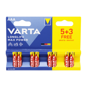 Батарейка Varta LONGLIFE MAX POWER (MAX TECH) LR03 AAA BL8 Alkaline 1.5V (4703) (8/160) Varta LONGLIFE MAX POWER (MAX TECH) (04703101428)