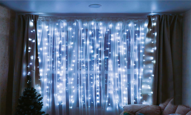 Гирлянда Гирлянда 240LED 220V, 8 режимов, 3х2м, занавес, холодный белый