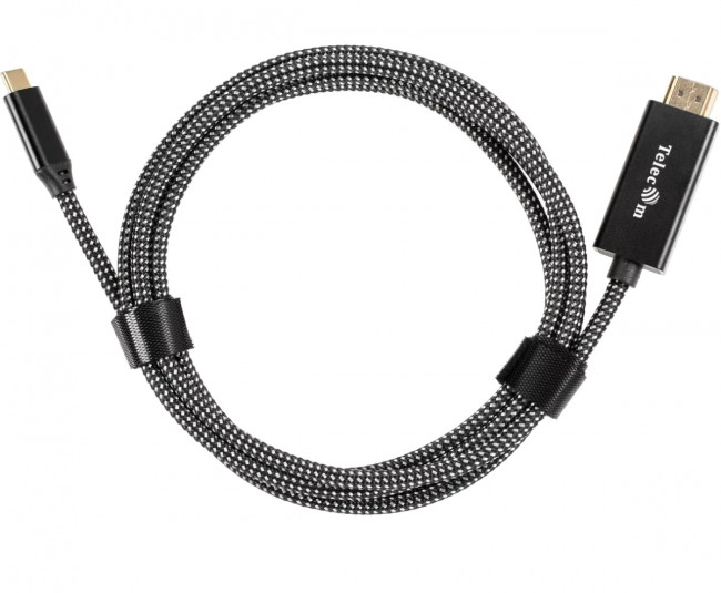 Кабель-адаптер USB Type-Cm --> HDMI(m) 4K@120Hz 8K@30Hz, 1.8m Telecom <TCC015M-1.8M> Адаптер-переходник Telecom USB 3.1 Type C M/HDMI M (TCC015M-1.8M) — для бизнеса и офиса