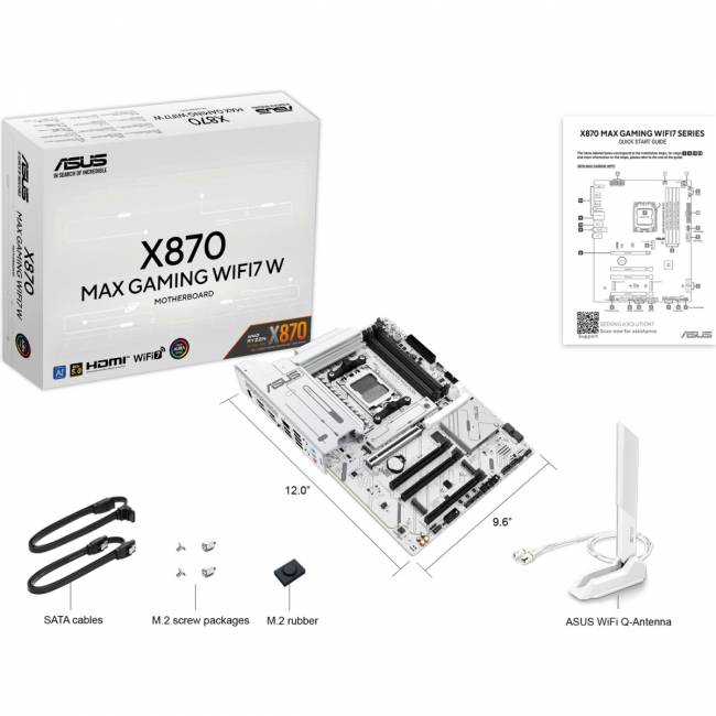 Материнская плата ASUS X870 MAX GAMING WIFI7 W (90MB1LZ0-M0EAY0) — для бизнеса и офиса Материнская плата ASUS X870 MAX GAMING WIFI7 W (90MB1LZ0-M0EAY0) — для бизнеса и офиса