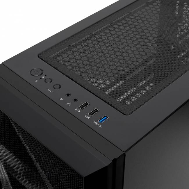 Корпус без блока питания HSPD M340-TGBK — для бизнеса и офиса