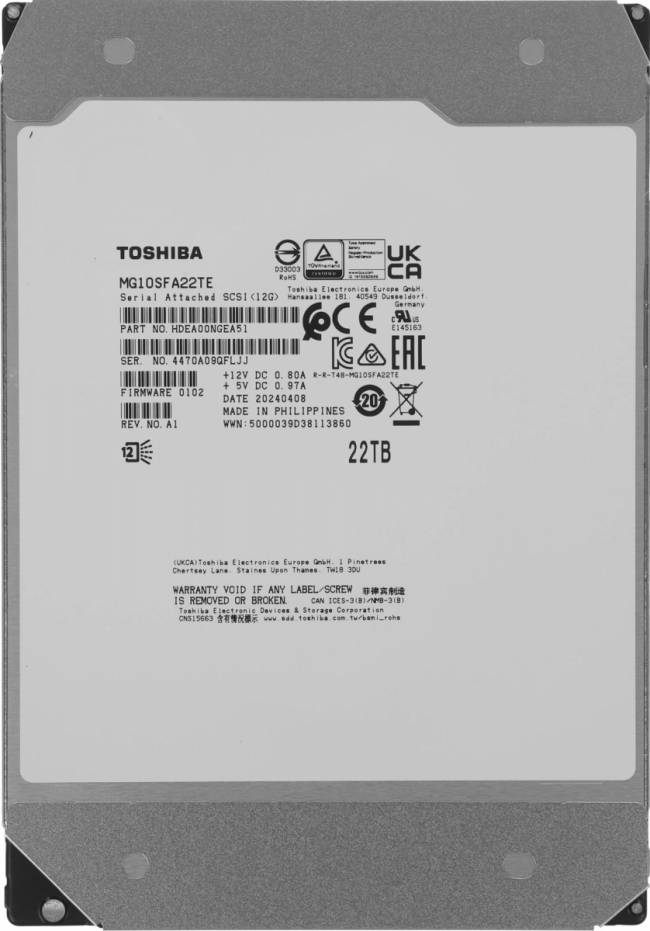 Жесткий диск Toshiba MG10SFA22TE — для бизнеса и офиса