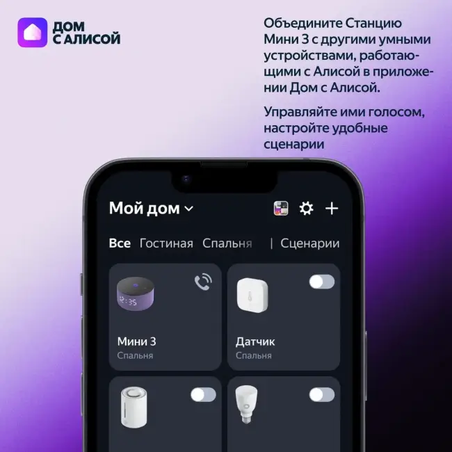 Умная колонка ЯНДЕКС Станция Мини 3, 12Вт, с Алисой на YaGPT, черный — для бизнеса и офиса
