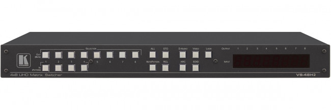 Матричный коммутатор 4х8 HDMI с независимой коммутацией эмбедированного звука; поддержка 4K60 4:4:4 Kramer VS-48H2