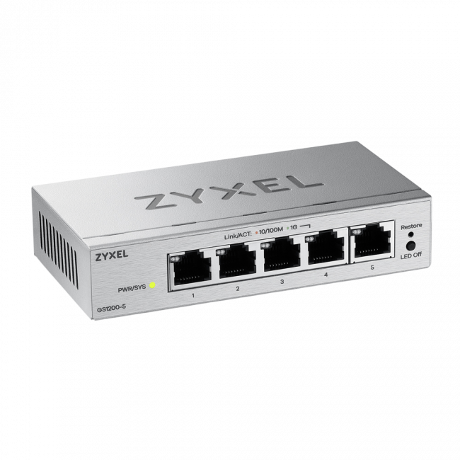 Коммутатор ZYXEL GS1200-5V3-EU0101F — для бизнеса и офиса Коммутатор ZYXEL GS1200-5V3-EU0101F — для бизнеса и офиса