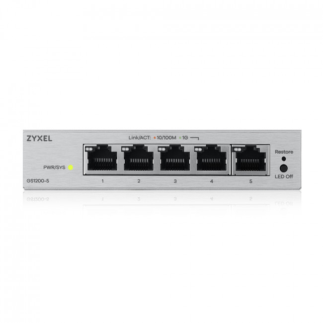 Коммутатор ZYXEL GS1200-5V3-EU0101F — для бизнеса и офиса Коммутатор ZYXEL GS1200-5V3-EU0101F — для бизнеса и офиса