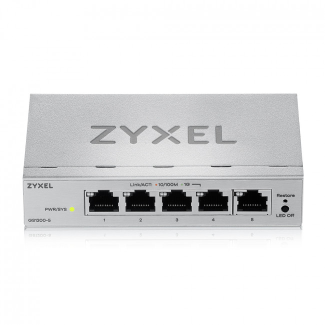 Коммутатор ZYXEL GS1200-5V3-EU0101F — для бизнеса и офиса Коммутатор ZYXEL GS1200-5V3-EU0101F — для бизнеса и офиса