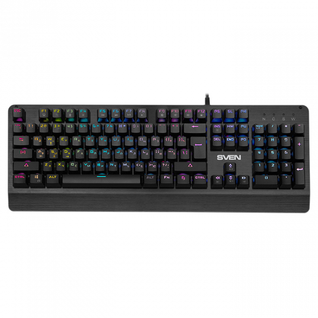 Механическая игровая клавиатура SVEN KB-G9700 (104 кл,+12Fn,RED switch, RGB, мет, корпус) SVEN KB-G9700 — для бизнеса и офиса