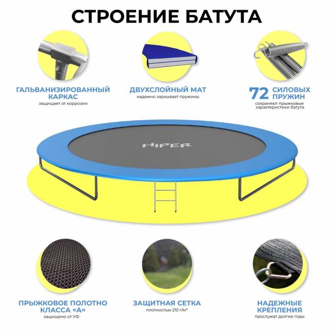 Батут Hiper TR-061 (366 см) Батут Hiper TR-061 (366 см) — для бизнеса и офиса Батут Hiper TR-061 (366 см) Батут Hiper TR-061 (366 см) — для бизнеса и офиса