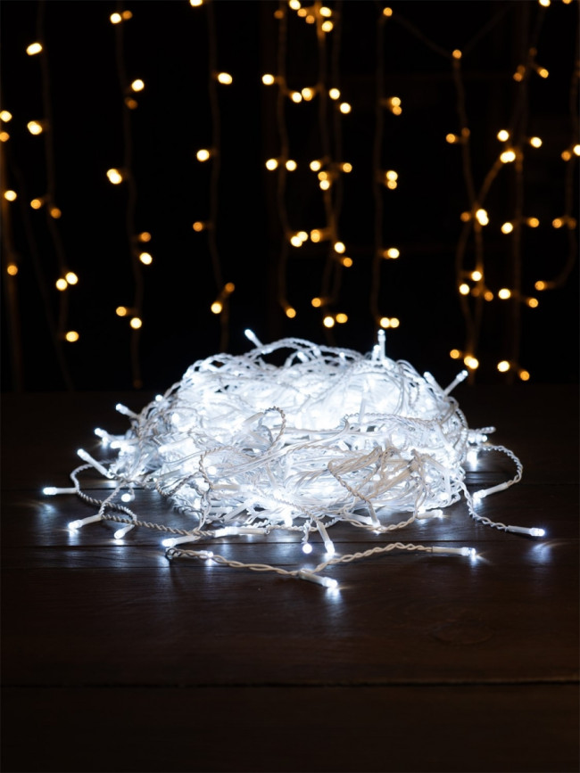 Гирлянда Гирлянда уличная 268LED 220V, 8х0,7м, холодный белый