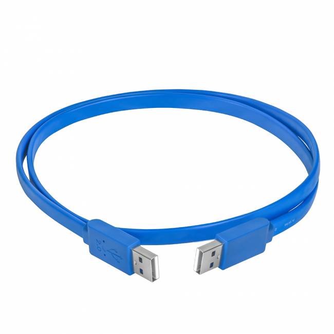 GCR Кабель PROF 1.5m USB 2.0, AM/AM, плоский, синий, морозостойкий, GCR-UM4MF-BD-1.5m Greenconnect GCR-UM4MF-BD-1.5m — для бизнеса и офиса