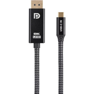 Кабель-адаптер USB Type-Cm --> DP(m) 4K@120Hz 8K@60Hz, 1.8m Telecom <TCC020M-1.8M> Адаптер-переходник Telecom USB Type C M/DisplayPort M (TCC020M-1.8M)