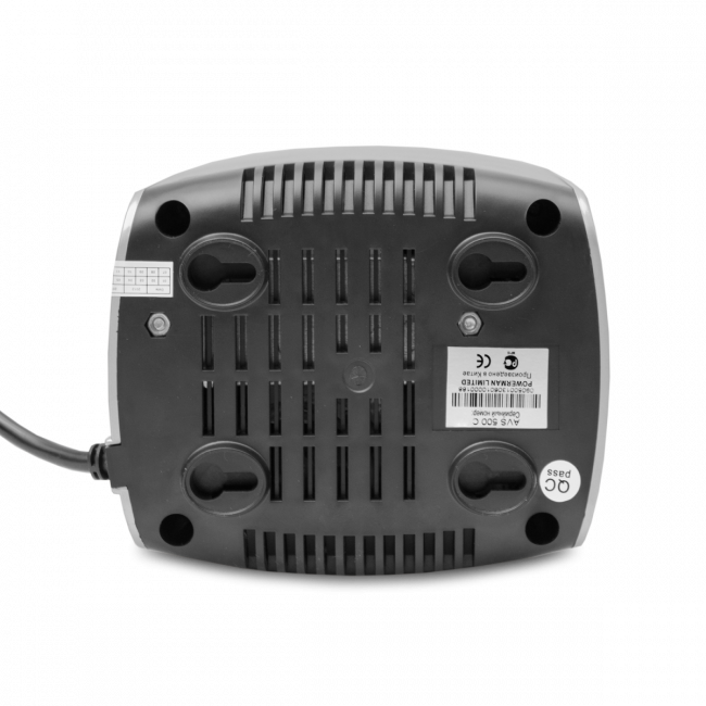 Стабилизатор POWERMAN AVS 500C, ступенчатый регулятор, 500ВА/280Вт, 150-280В, максимальный входной ток 4А, 2 евророзетки, IP-20, напольный,  151мм х 126мм х 123мм, 1.4 кг. POWERMAN AVS 500C