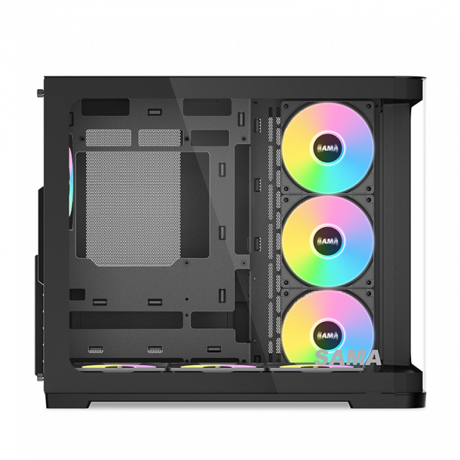 Корпус ПК без блока питания SAMA V60 Black V60-BKADA7X1-GL — для бизнеса и офиса