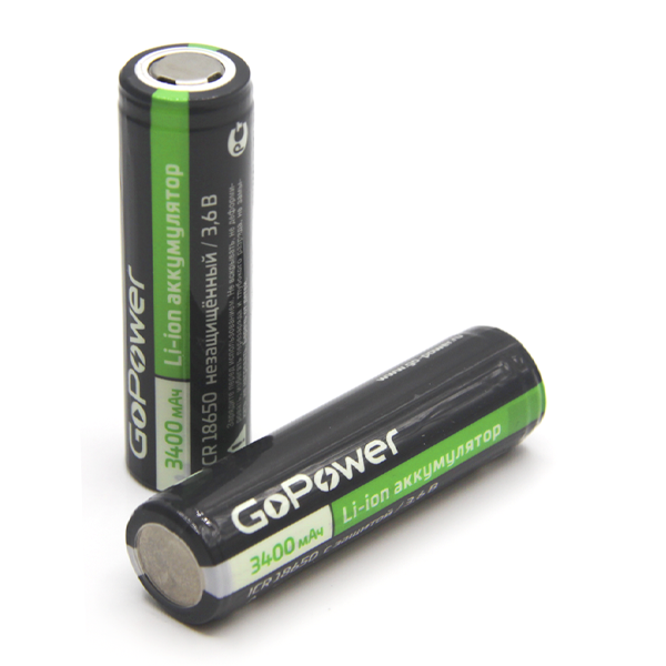 Аккумулятор Li-ion GoPower 18650 (Pan. NCR18650B) PC1 3.6V 3400mAh без защиты плос.конт. (1/96/192) Аккумулятор Li-ion GoPower 18650 (Pan. NCR18650B) без защиты с плоским контактом (00-00015349) — для бизнеса и офиса Аккумулятор Li-ion GoPower 18650 (Pan. NCR18650B) PC1 3.6V 3400mAh без защиты плос.конт. (1/96/192) Аккумулятор Li-ion GoPower 18650 (Pan. NCR18650B) без защиты с плоским контактом (00-00015349) — для бизнеса и офиса