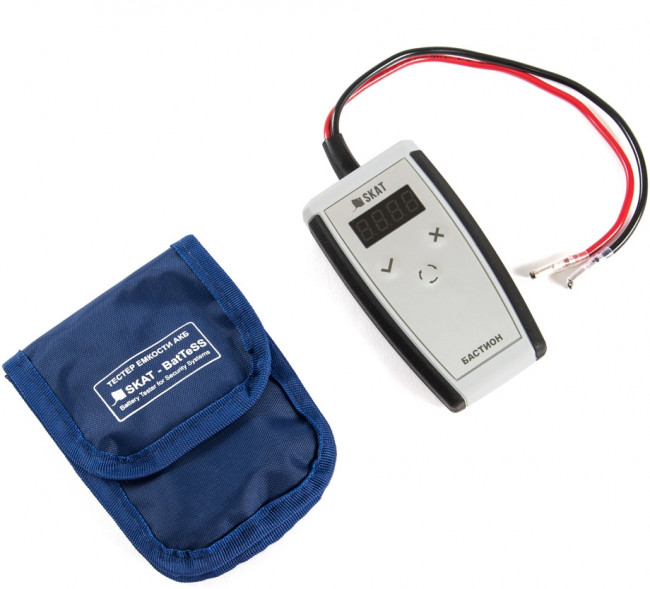 253 SKAT-BatTeSS тестер контроля емкости АКБ 12В, 1,2-12Ач, экран, 3 режима измерений Бастион SKAT-BatTeSS — для бизнеса и офиса