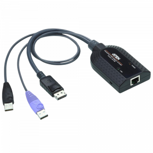 КВМ-адаптер USB, DisplayPort c поддержкой Virtual Media (поддержка считывателя карт общего доступа и извлечения звука) ATEN KA7189