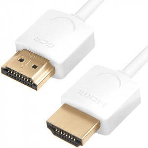 GCR Ультратонкий кабель HDMI2.0 для AppleTV, SLIM, 0.5m, белый, OD3.8mm, HDR 4:2:0, Ultra HD, 4K60Hz, 18.0 Гбит/с, 32/32 AWG Greenconnect HDMI (m) - HDMI (m) 0.5м