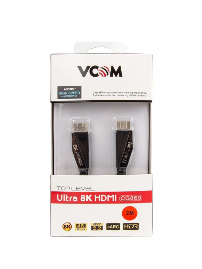 Кабель HDMI 19M/M,ver. 2.1, 8K@60 Hz 2m VCOM <CG860-2M> VCOM HDMI (m) - HDMI (m) 2м
