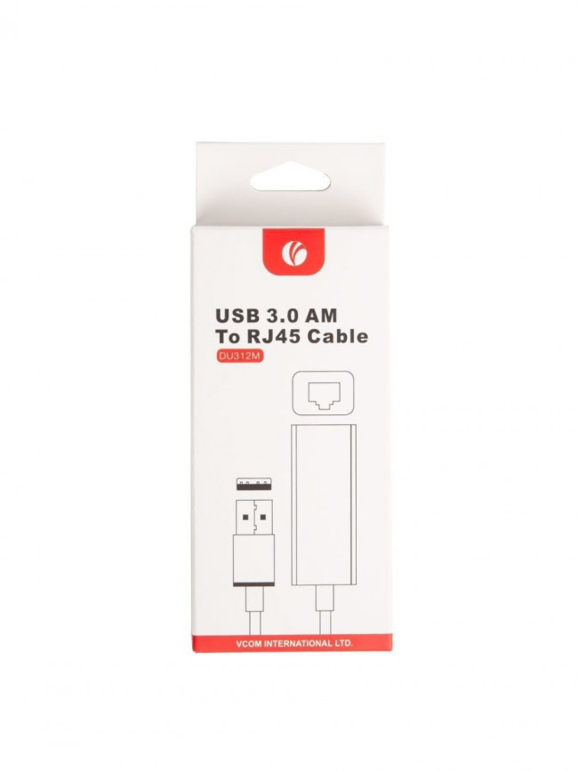 Кабель-переходник USB 3.0 (Am) --> LAN RJ-45 Ethernet 1000 Mbps, Aluminum Shell, VCOM <DU312M> VCOM USB 3.0 - RJ-45 Ethernet Кабель-переходник USB 3.0 (Am) --> LAN RJ-45 Ethernet 1000 Mbps, Aluminum Shell, VCOM <DU312M> VCOM USB 3.0 - RJ-45 Ethernet