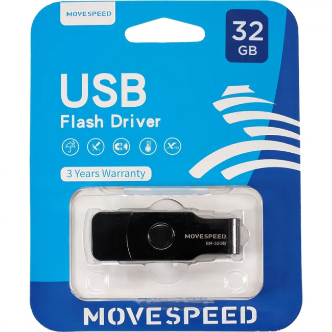 USB2.0 32GB Move Speed М4 черный Move Speed 32GB М4 (M4-32G) — для бизнеса и офиса USB2.0 32GB Move Speed М4 черный Move Speed 32GB М4 (M4-32G) — для бизнеса и офиса