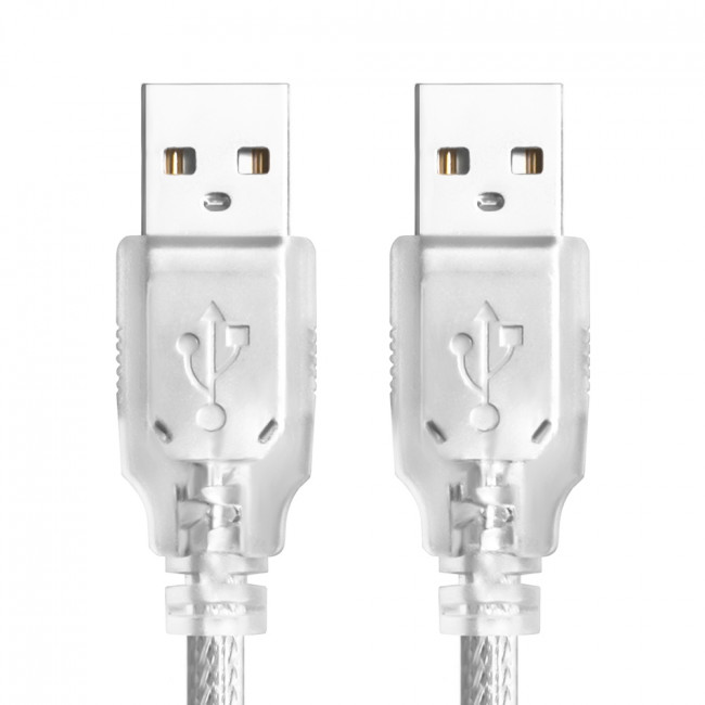 Greenconnect Кабель 1.8m USB 2.0, AM/AM, прозрачный, 28/28 AWG, экран, армированный, морозостойкий, GCR-UM3M-BB2S-1.8m Greenconnect USB 2.0 Type-AM - USB 2.0 Type-AM 1.8м